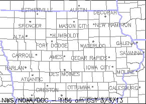 Map of 3/3/13 Spots