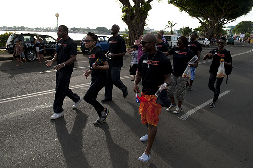 Stepping out. Step Afrika as part of the parade.