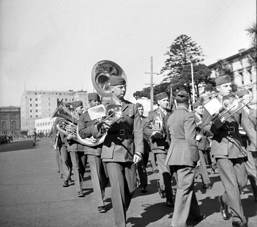 Marines parade in Wellington.