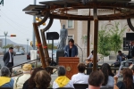 Members of the community gathered to celebrate the opening of the Aztec Calendar Pavilion, the first renewable energy education project in El Paso, Texas. | Photo courtesy of the City of El Paso.