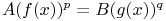 A(f(x))^{p}=B(g(x))^{q}