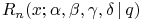 \mathop{R_{{n}}\/}\nolimits\!\left(x;\alpha,\beta,\gamma,\delta\,|\, q\right)