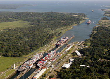 Gatun Locks on the Atlantic side of the Panama Canal. In a 2006 referendum, Panamanians authorized a major reconstruction project for the canal, which will create a demand for technology and services that U.S. companies will be able to fulfill. 