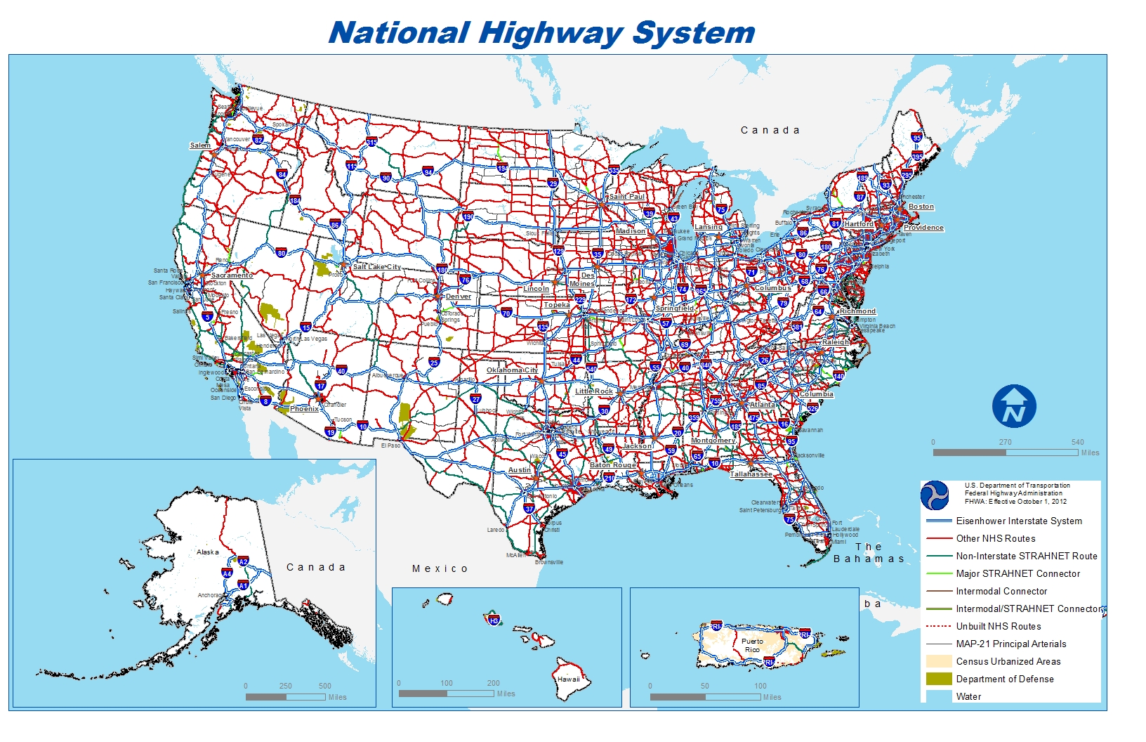 small map of the NHS in the U.S. Access a PDF version of the entire NHS by clicking on this image