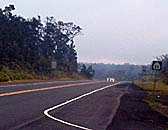 Vog obscuring view on highway