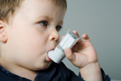 Toddler uses his inhaler