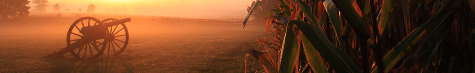 Cannon and Cornfield at Dawn