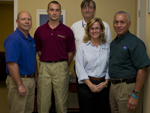 NASA Administrator Charlie Bolden (right) and the Kegman, Inc., team.