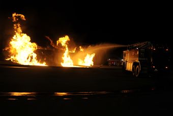 35 CES lights up night sky during fire prevention week
