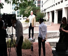 The Department of Labor's headquarters served as the backdrop of a segment from the show, The American Veteran, which is produced by the Department of Veterans Affairs.