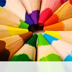Colored pencils in a circle
