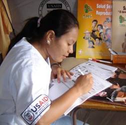 An HIV/AIDS worker in Latin America.