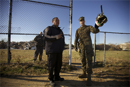 Marines of 26th Marine Expeditionary Unit arrive in Staten Island, N.Y., Nov. 4. The Navy-Marine Corps team is well-equipped to respond to national disasters when required, through the coordination of U.S. Northern Command. While the military plays an important role in disaster response, all our efforts are in support of FEMA first and foremost, who coordinate closely with state and local officials.