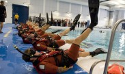 Photo: Coast Guardsmen conduct physical training during a public viewing of the new Rescue Swimmer Training Facility Wednesday, Oct. 17, 2012, in Elizabeth City, N.C. The new building encompasses approximately 50,000-square-feet including a 164-by-82-foot training pool measuring 12-feet deep holding more than one million gallons of water. (U.S. Coast Guard photo by Petty Officer 2nd Class Walter Shinn)