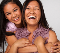 Foster Care and Adoption: mother and daughter laughing