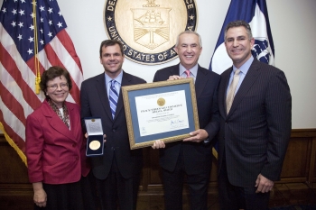 Steve Calderia and Jack Earle with Acting Deputy Secretary Blank and Under Secretary Sanchez