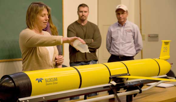 Christening of the Autonomous Underwater Vehicle, RU29 Glider-Challenger at Rutgers Univ.