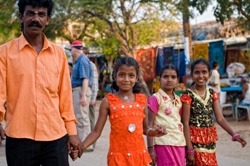 Indian father and daughters