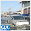 After a storm, many roads may be flooded. Avoid driving through these areas, especially when the water is moving fast.