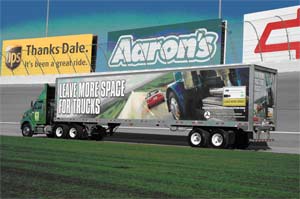 Example of a commercial motor vehicle with a truck wrap advertisement of the Ticketing Aggressive Cars and Trucks program