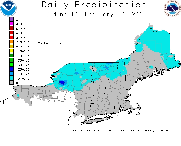 click here for larger map showing 24 hour precipitation total