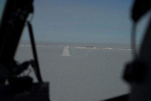 Aiming for the runway at South Pole Station.