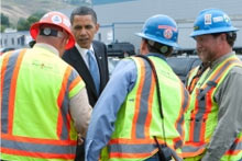 President Obama tours an American factory