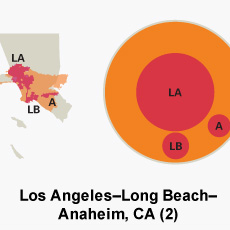 A thumbnail image icon for Largest Urbanized Areas With Selected Cities and Metro Areas