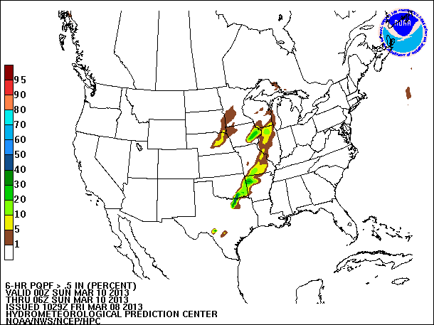 6-Hour PQPF valid 06Z March 10, 2013