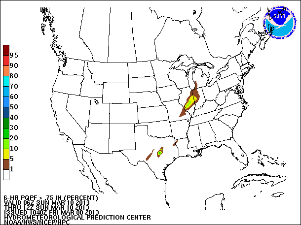 6-Hour PQPF valid 12Z March 10, 2013