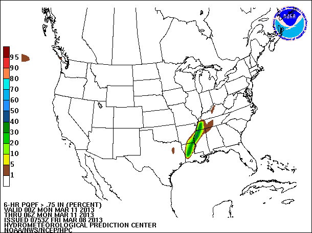 6-Hour PQPF valid 06Z March 11, 2013