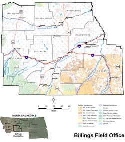 Billings Field Office land status map--click for a larger view