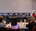 Photo of ACTiVATE alumnae sharing experiences with a new class.