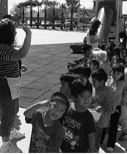 children standing in line