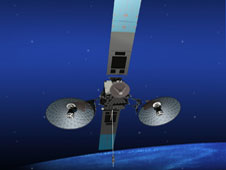 TDRS-K spacecraft rendering in orbit