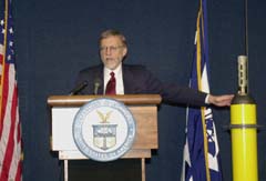 D. James Baker, NOAA Administrator, at Washington, DC, news conference