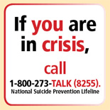 If you are in crisis Call 1-800-273-TALK