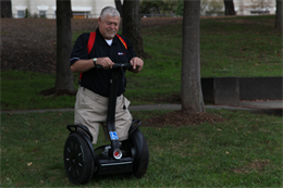 Mike Hodge, a retired lance corporal who served with 3/1 Kilo Company in Vietnam, was the first Vietnam veteran to receive a Segway from Segs4Vets. Hodge helped to train the recipients of the Segways before the presentation at the Marine Corps War Memorial in Arlington Va., Oct. 6, 2010.