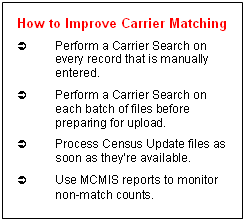 Improve Carrier Matching