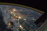 India-Pakistan Borderlands at Night