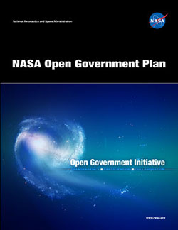 Image of the cover of the NASA Open Government Plan