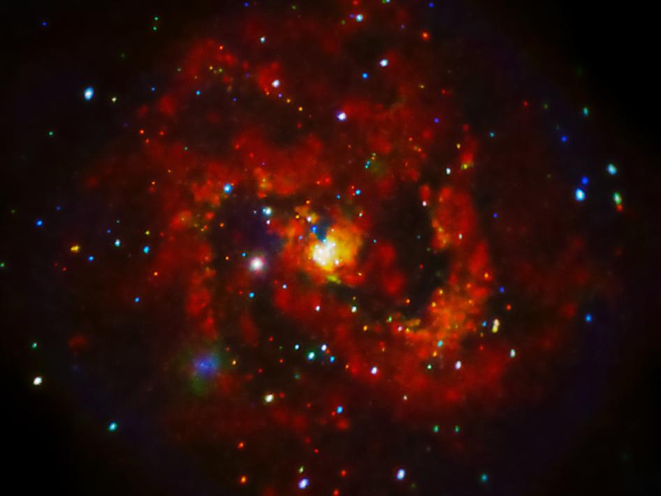 From NASA's Chandra X-ray Observatory - X-rays From A Young Supernova Remnant (Image: X-ray: NASA/CXC/STScI/K.Long et al., Optical: NASA/STScI)