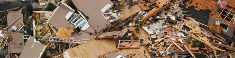 July 24th, 2008. An aerial view of a demolished home. N.H. Department of Safety