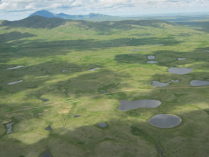 Aerial view of Benton Lake NWR. Credit: USFWS