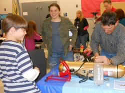 Laura Riihimaki and John Hubbe at Chief Joseph Middle School's Science Night.
