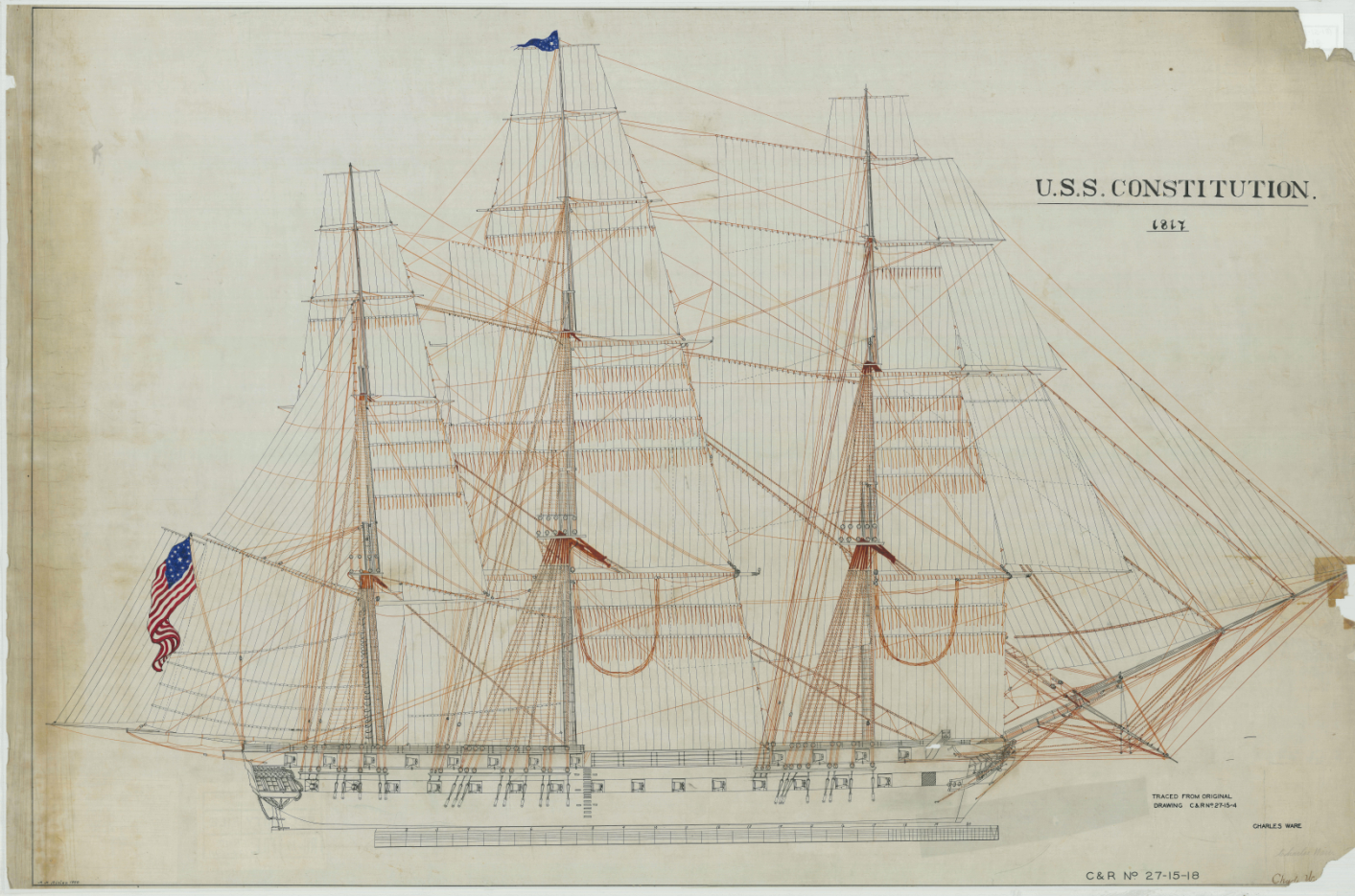 1817-sail-drawing-of-the-uss-constitution