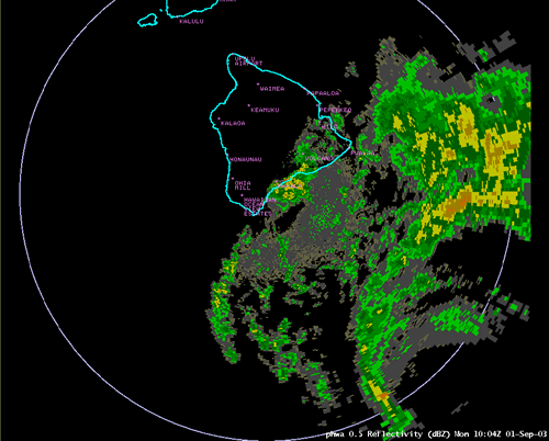 Reflectivity Radar image midnight September 1