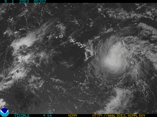 Visible Satellite image for 2pm HST August 31