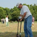 Participant collects resistivity data