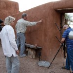 Setting up for RTI image capture of Abiquiu main entrance